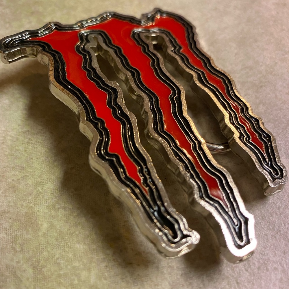 Collectible Red Monster Energy Drink Belt Buckle